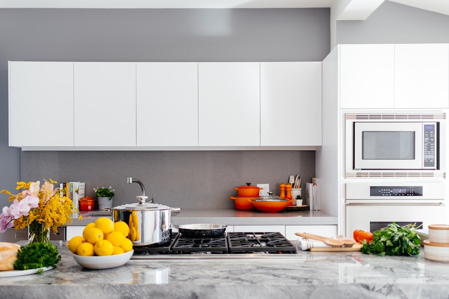 Torch beam circle on a kitchen wall